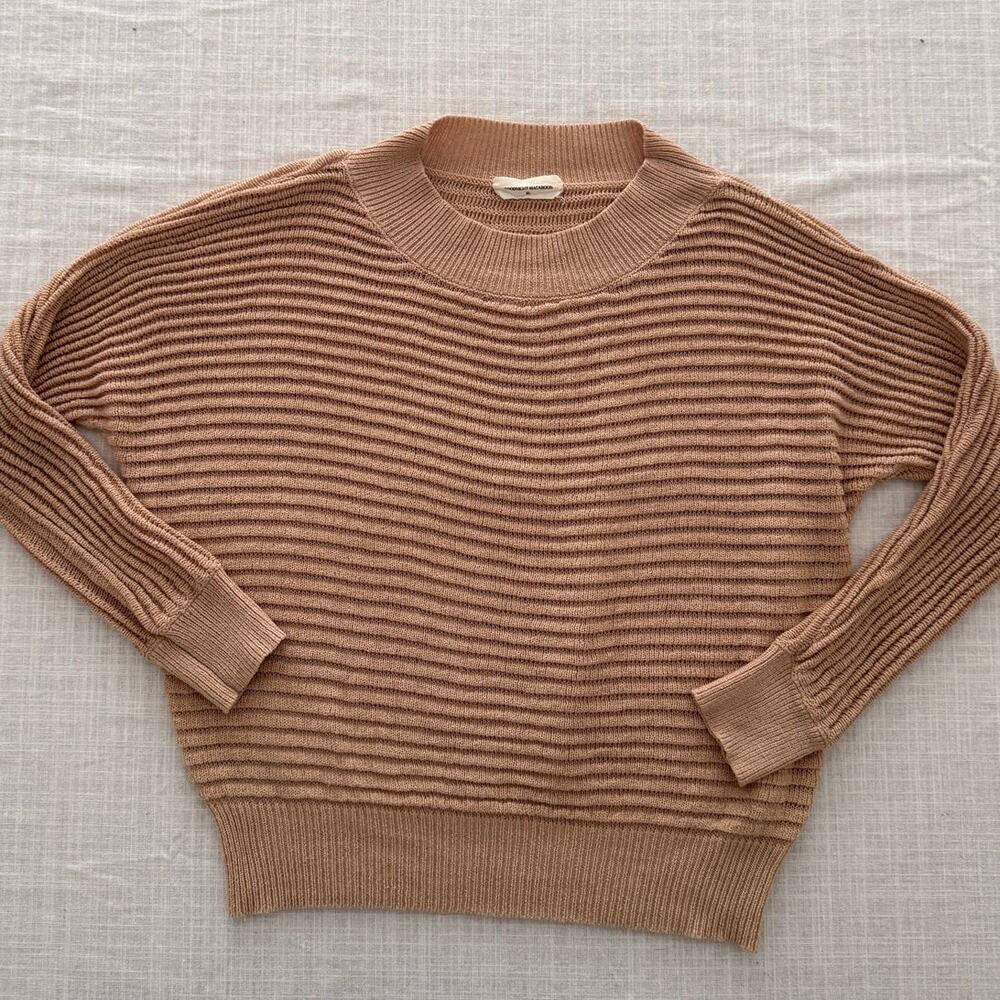 Goodnight Macaroon | beige loose woven sweater | XL